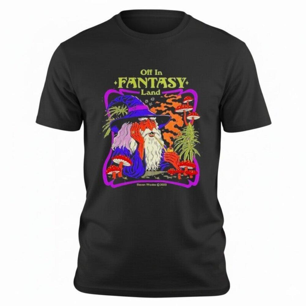 Off In Fantasy Land Wizard T-Shirt